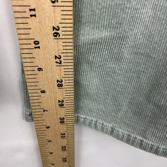 Anthropologie Pilcro 30 The Icon Mid-Rise Corduroy Chop Pocket Flare Jeans Green - Picture 6 of 16